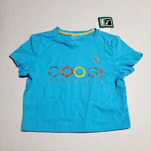 NWT Puma COOGI Australia Collaboration Crop Teal Women's Half Shirt Small